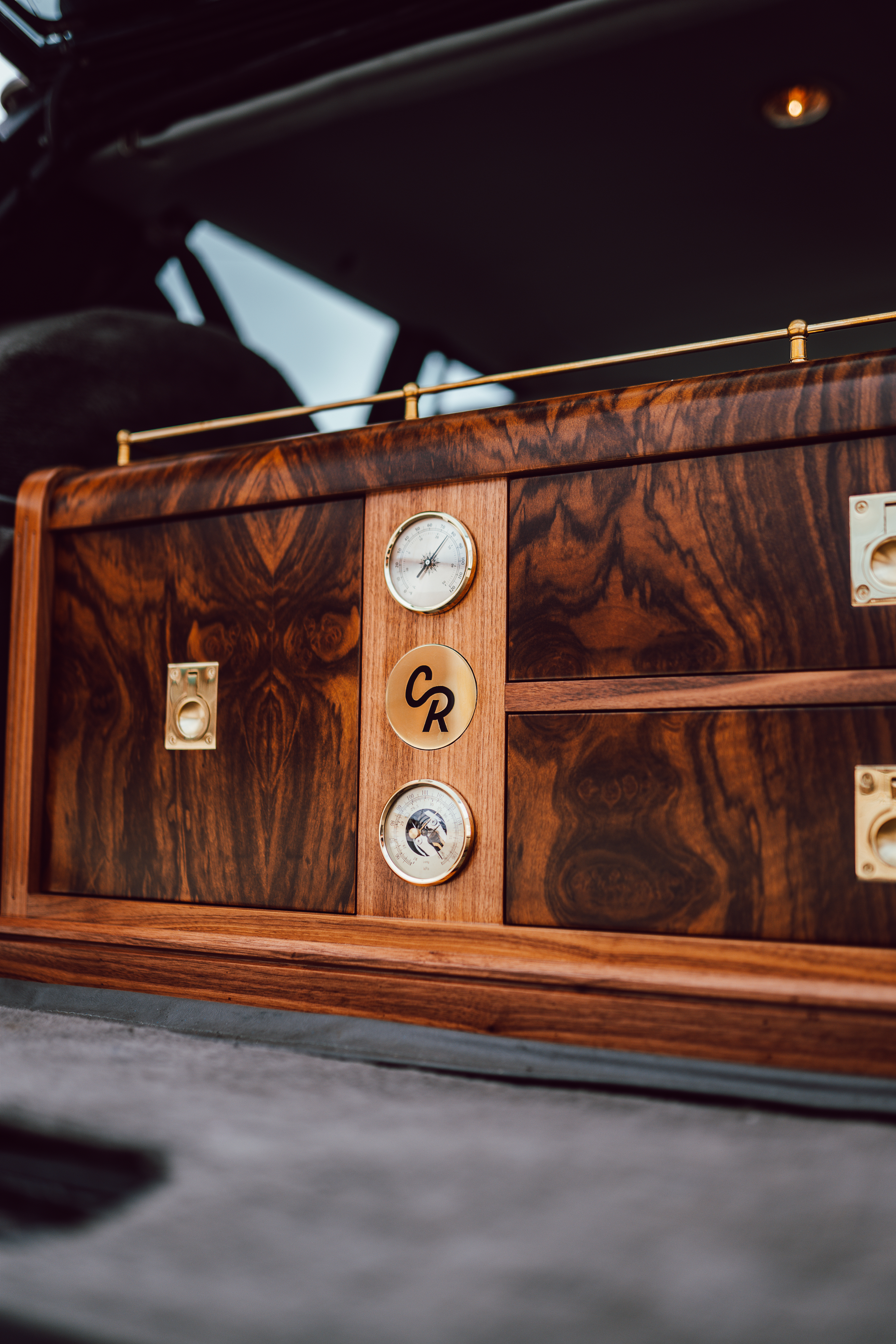 car trunk box walnut burl veneer