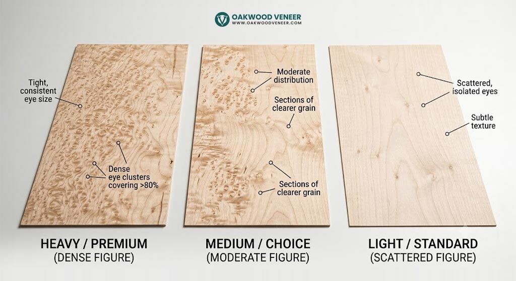 Maple Wood Birdseye Grading Example Image