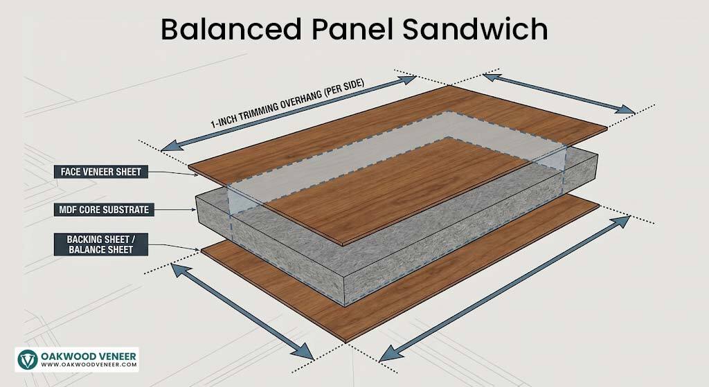 balanced panel sandwich for wood veneer